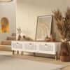 Mezza 4090 Napoli 180 cm (Membran Mdf Kapaklı) Bohem Tv Ünitesi Sepet – Beyaz